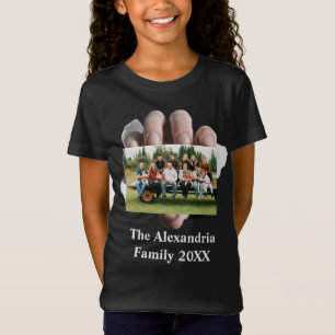 Camiseta Modelo personalizado de foto da família Vintage Mo