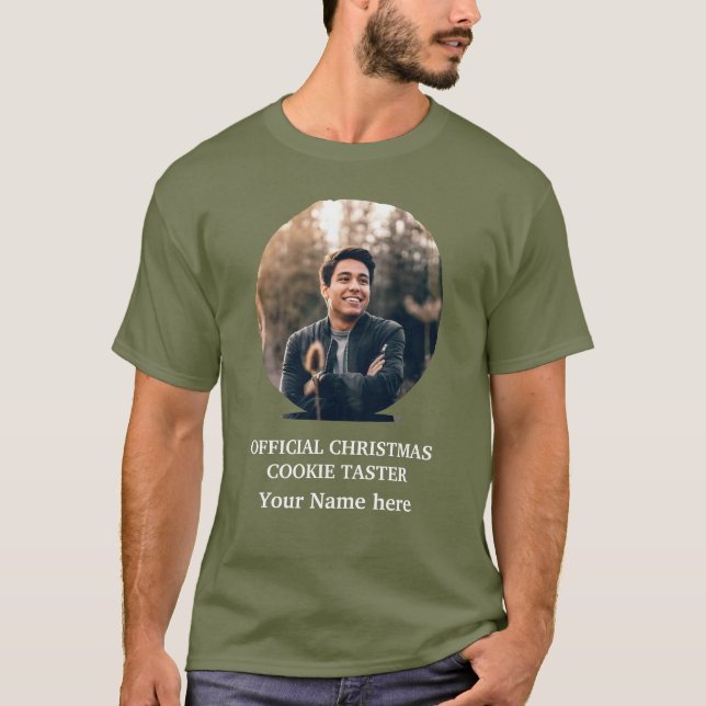 Camiseta Modelo personalizado de foto de cookie de Natal mo (Frente)
