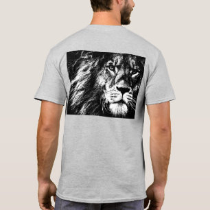 Camiseta Modelo pop Art Lion Face Frontal Impressão Lateral