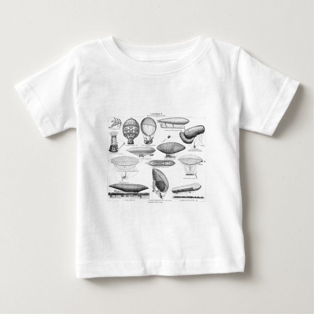 Camiseta Modelo retro dos balões do balão de ar quente do (Frente)