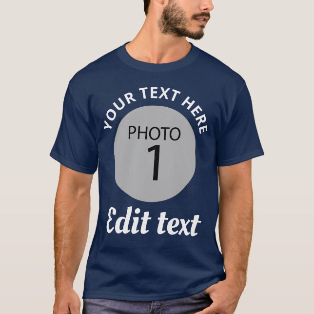 Camiseta Modelo Sua Foto Adicionar Seu Texto (Frente)