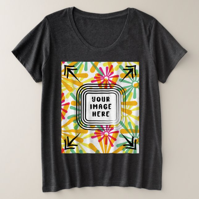 Camiseta Modelo Womens Mais Tamanho Curto Personalizado (Frente do Design)