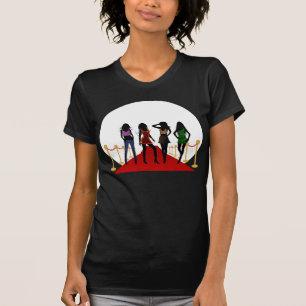 Camiseta Modelos de moda de mulheres de tapete vermelho T-s