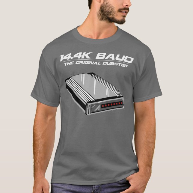 Camiseta Modem da velha escola de Dubstep do dial up (Frente)