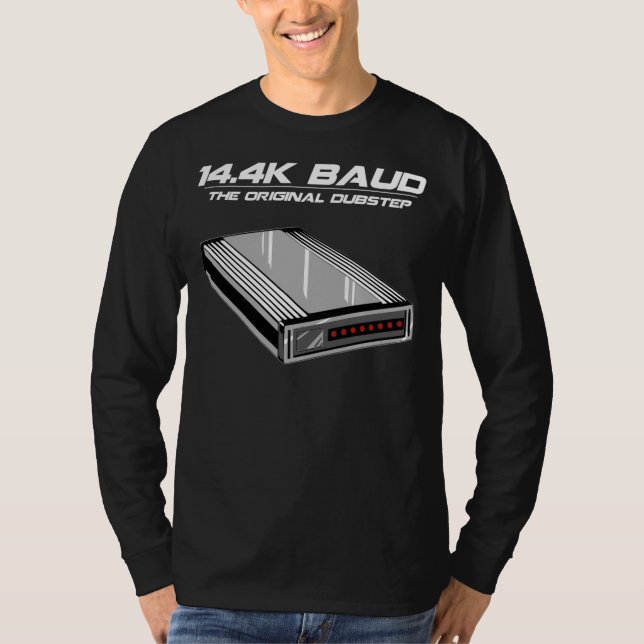 Camiseta Modem da velha escola de Dubstep do dial up (Frente)