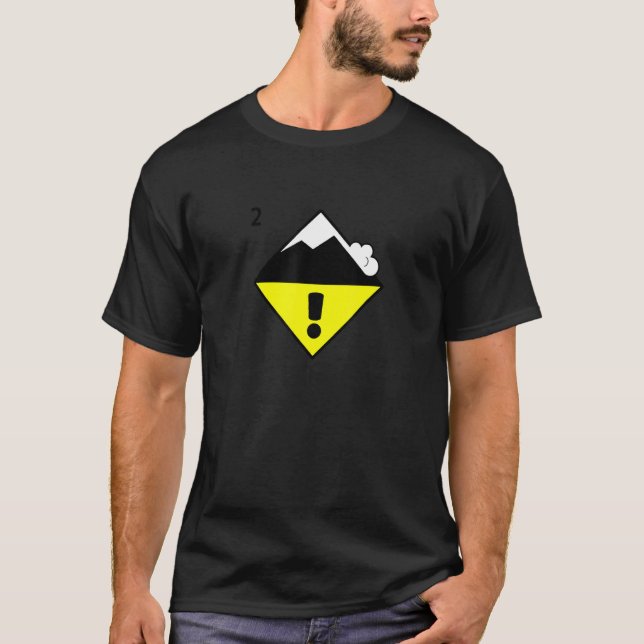 Camiseta Moderado Perigo de Avalanche Esquiando Snowb (Frente)