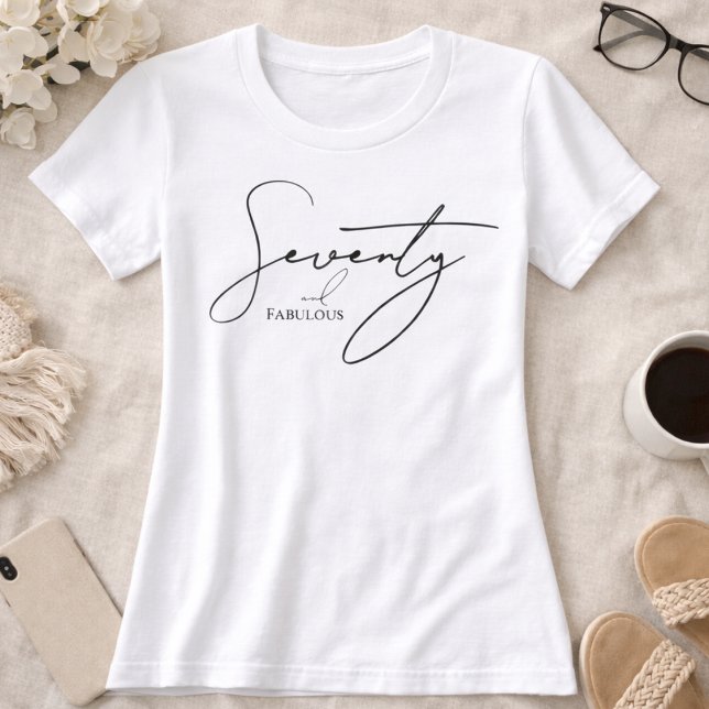 Camiseta Modern 70 and Fabulous 70th Birthday Party  (Criador carregado)