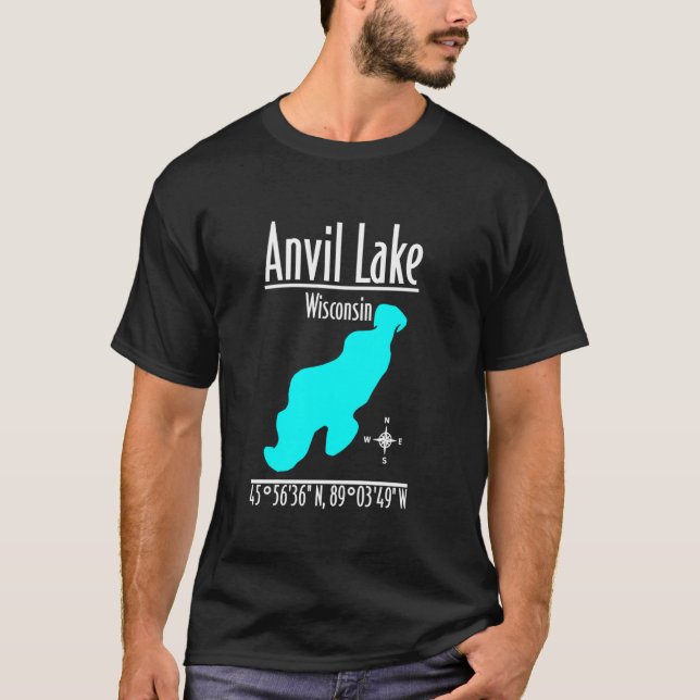 Camiseta Modern Anvil Lake - Wisconsin (Frente)