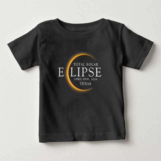 Camiseta Modern Black & Dourado 2024 Texas Total Eclipse So (Frente)