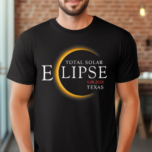 Camiseta Modern Black & Dourado 2024 Texas Total Eclipse So