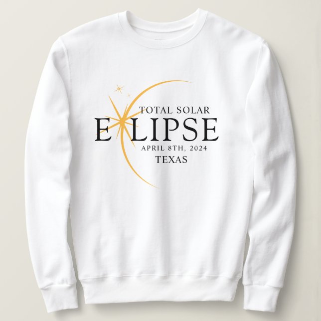 Camiseta Modern Black & Dourado 2024 Texas Total Eclipse So (Frente do Design)