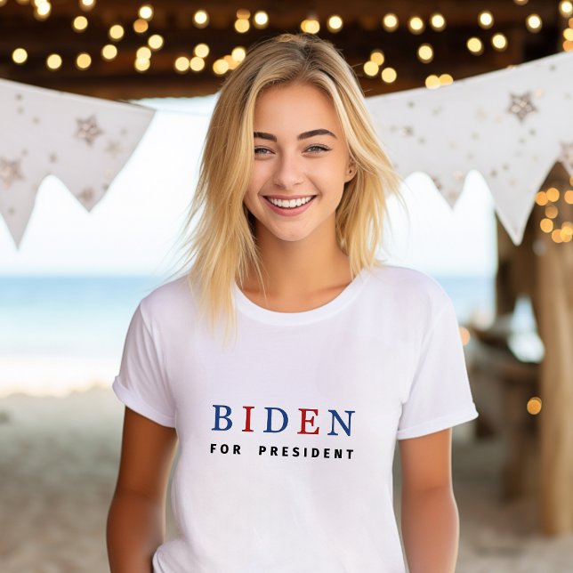 Camiseta Modern Blue Red Joe Biden para Presidente (Criador carregado)