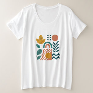 Camiseta Modern Boho Abstrato Nature Wall Art