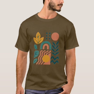 Camiseta Modern Boho Abstrato Nature Wall Art