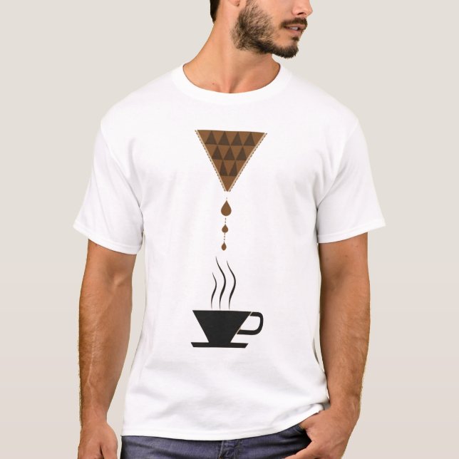 Camiseta Modern Brew | Geometric Minimalist Pour Over Coffe (Frente)