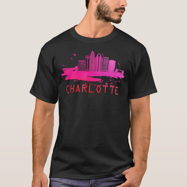 Camiseta Modern Charlotte Cityscape - Charlotte North (Frente)