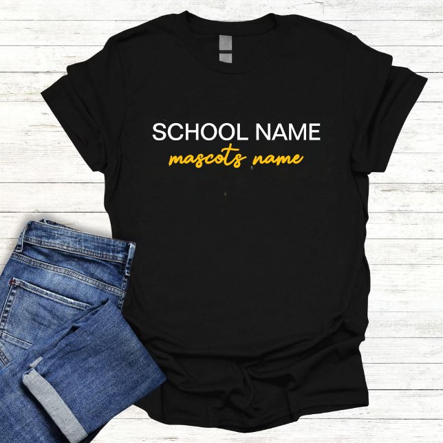 Camiseta Modern Custom School Team Mascot Spirit Gift (Criador carregado)