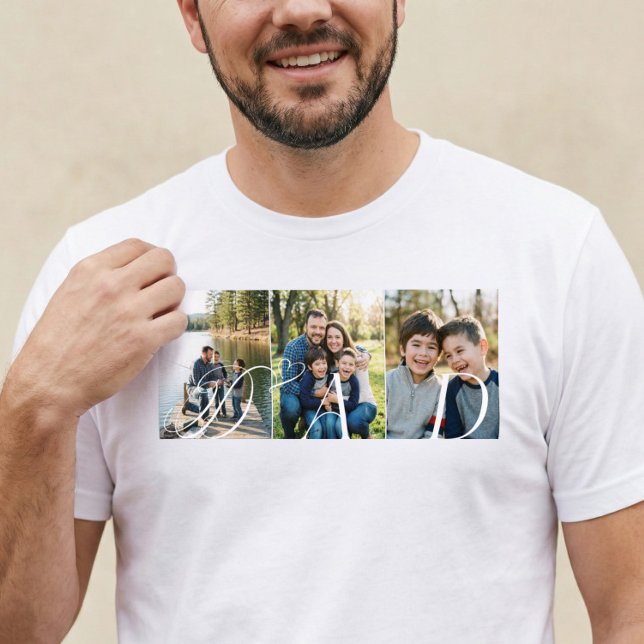 Camiseta Modern Dad Photo Collage Fathers Day keepsake Gift (Modern Dad Photo Collage Fathers Day keepsake Gift Tri-Blend Shirt)