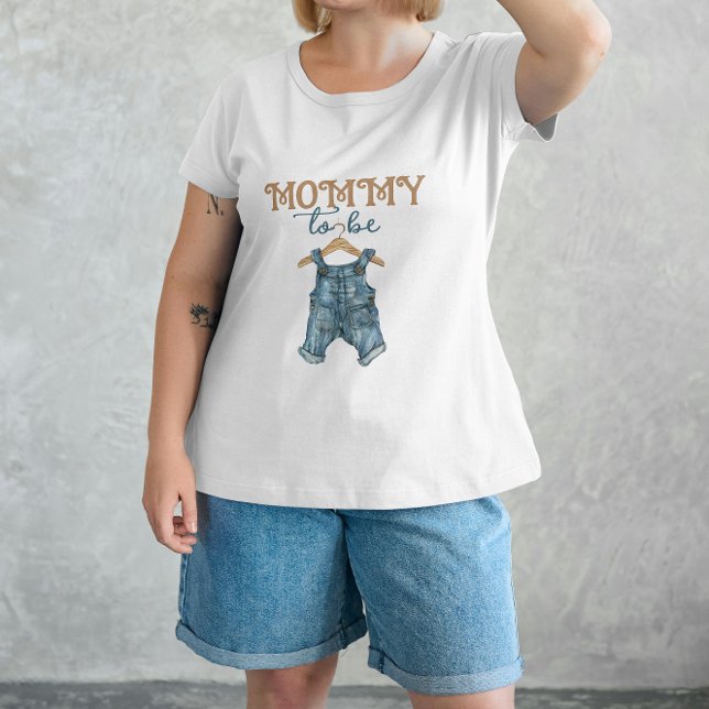 Camiseta Modern Denim Boy Blue Chá de fraldas (Criador carregado)