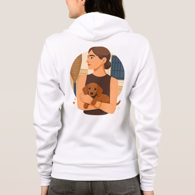 Camiseta Modern Dog Mom Aesthetic With Cute Puppy (Verso)