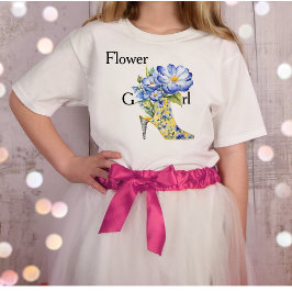 Camiseta Modern Floral Chinoiserie High-Heel Flower Girl
