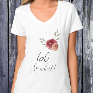 Camiseta Modern Funny Watercolor Floral 60º Aniversário