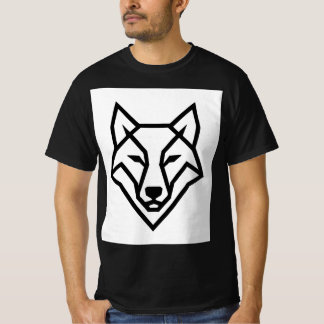 Camiseta Modern Geometric Wolf Head Minimalist Line Art T-S