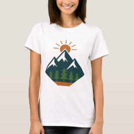 Camiseta Modern Geométrico Mountain Adventure Nature T Shir