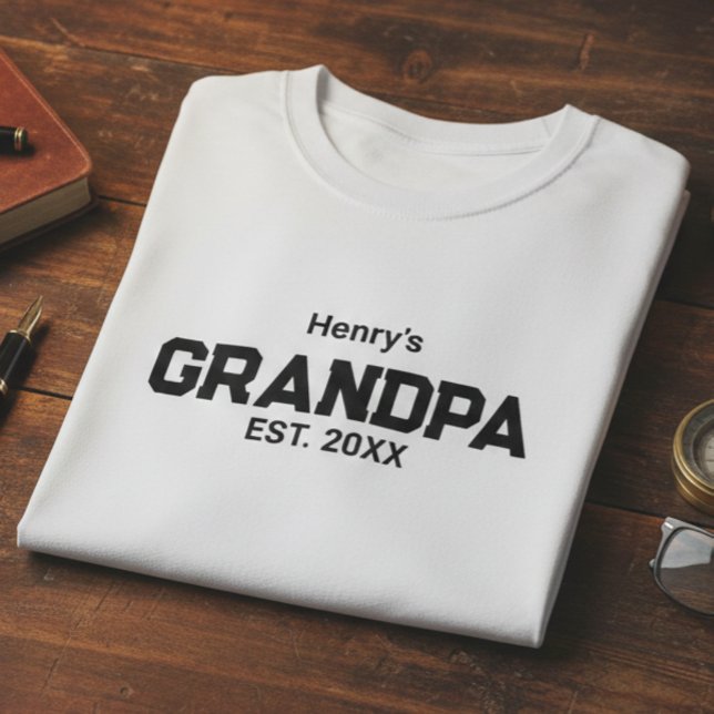 Camiseta Modern Grandpa Established Est. Name Year  (Criador carregado)