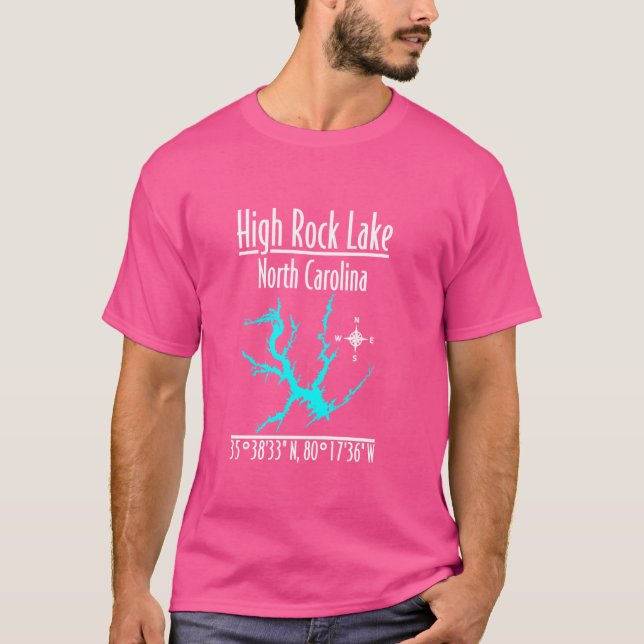Camiseta Modern High Rock Lake - Carolina do Norte (Frente)