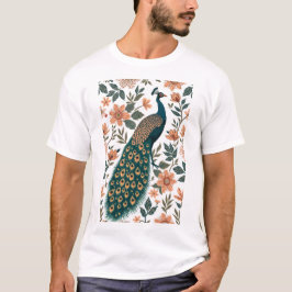 Camiseta Modern Indian Folklore Peacock Pattern