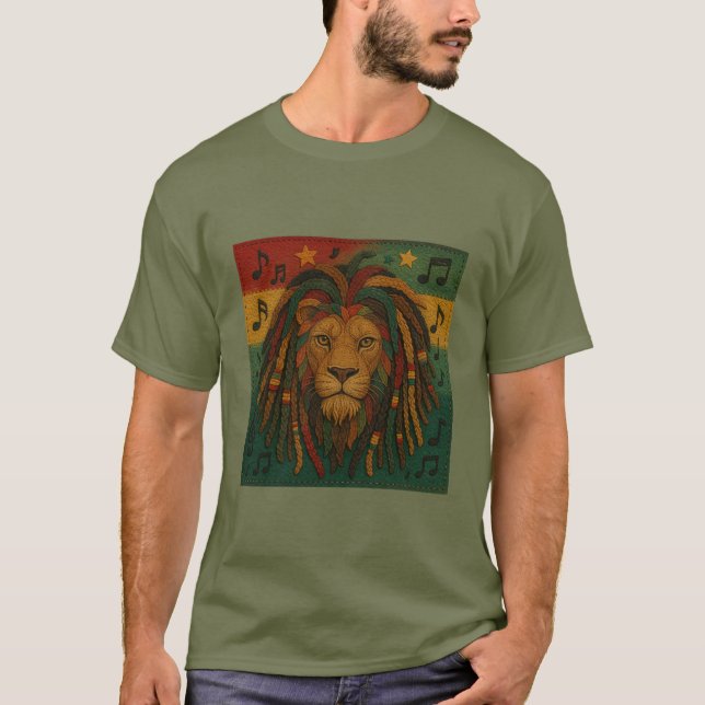 Camiseta Modern Jamaica Rasta Lion (Frente)