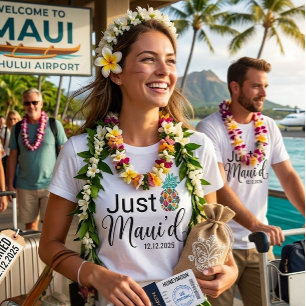 Camiseta Modern Just Maui'd   Casal de Lua de Mel no Havaí