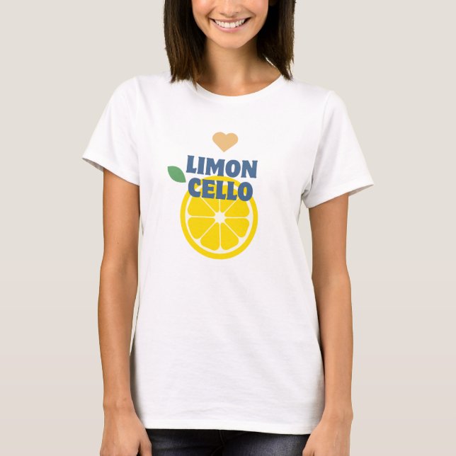 Camiseta Modern Lemon Heart Limoncello Favor Gift Merch (Frente)
