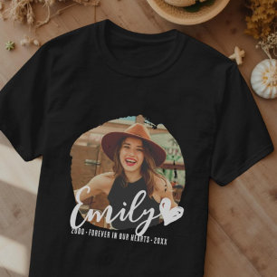 Camiseta Modern Memorial Forever em nossa Foto Personalizad