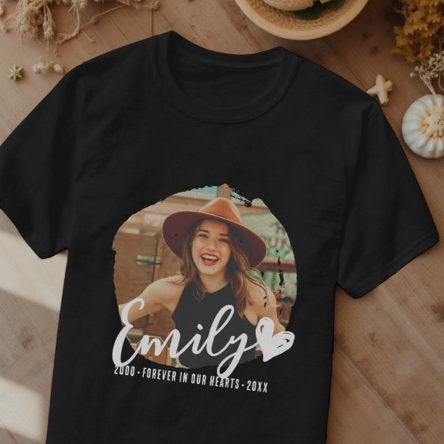 Camiseta Modern Memorial Forever em nossa Foto Personalizad (Criador carregado)