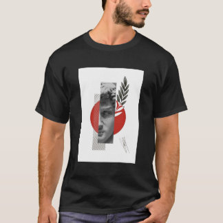 Camiseta Modern Minimal Face Tee – Red Sun Concept Design”
