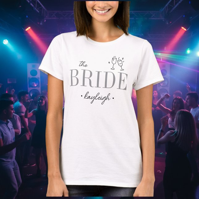 Camiseta Modern Minimalist Bride Script Bachelorette (Modern Minimalist Bride Script Bachelorette T-Shirt)