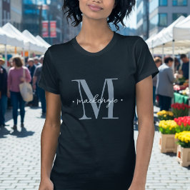 Camiseta Modern Monogram Minimal Black White