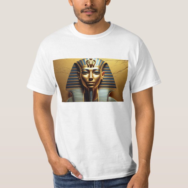 Camiseta Modern Nefertiti Pharaoh Art – Men's Egyptian Gr (Frente)