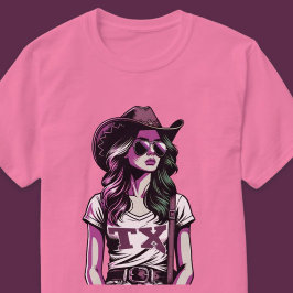 Camiseta Modern Pop Art Legal Texas Cowgirl Western