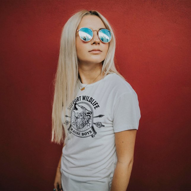 Camiseta Modern Raise Boys Mamãe Rustic Engraçado (Criador carregado)