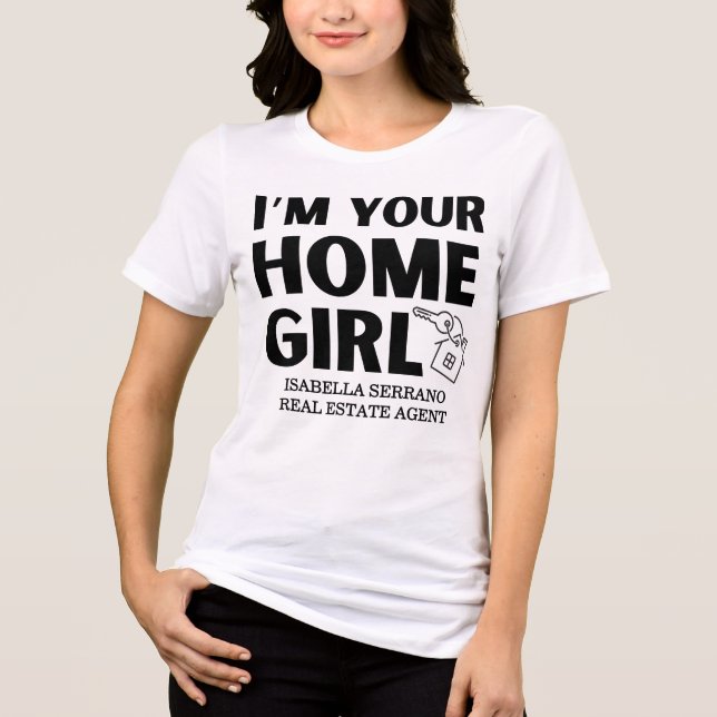 Camiseta Modern Realtor, sou a sua garota doméstica (Frente)