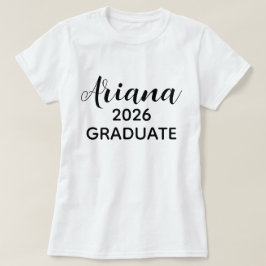 Camiseta Modern Script Black White 2026 Graduate Name