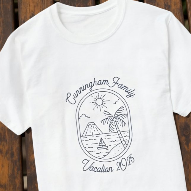 Camiseta Modern Simple Cool Minimalist Family Vacation (Criador carregado)