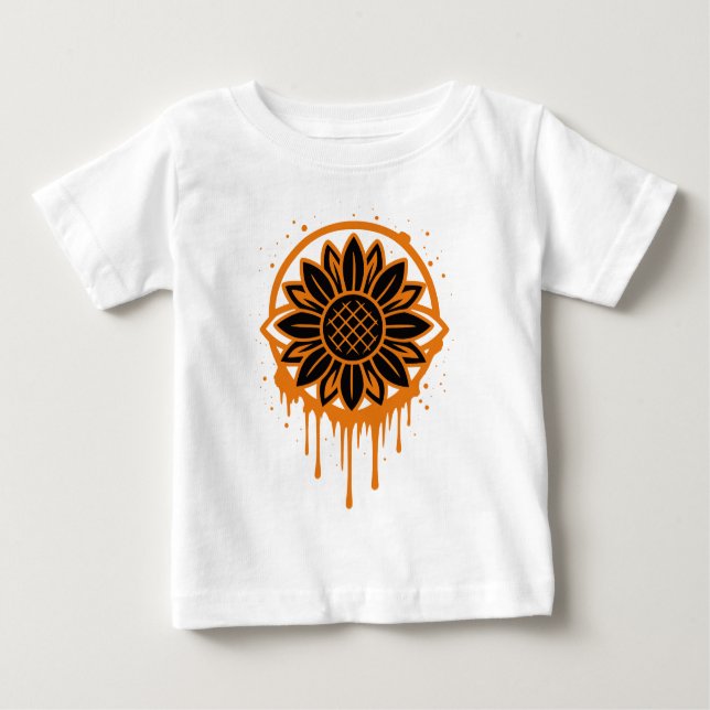 Camiseta Modern Sunflower Floral Art Abstract Nature (Frente)