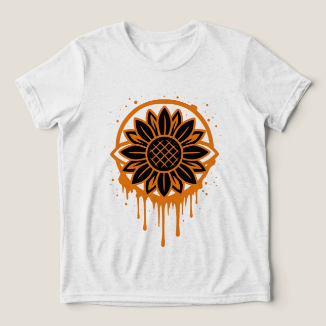 Camiseta Modern Sunflower Floral Art Abstract Nature (Design frontal)