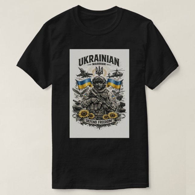 Camiseta Modern Ukrainian Military Tattoo Sketch (Frente do Design)