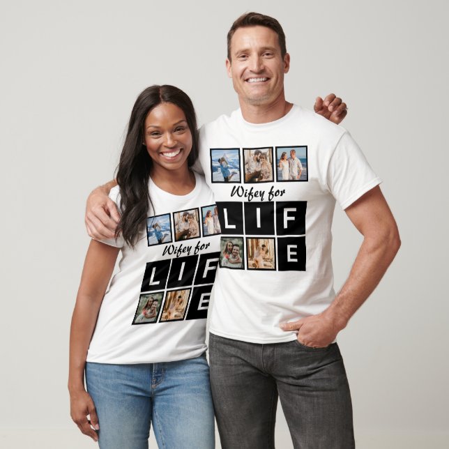 Camiseta Modern Wifey for Life 5 Photo Collage (Unissex)