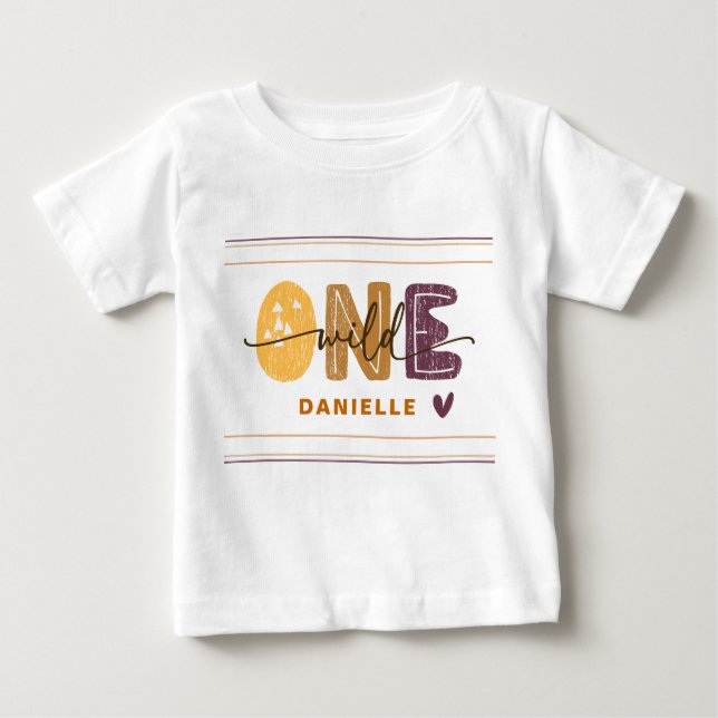 Camiseta Modern Wild One First Birthday (Frente)
